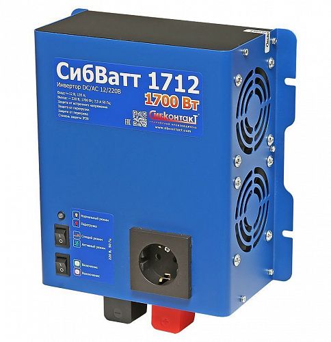 Купить СибВатт 1712 инвертор, преобразователь напряжения DC/AC, 12В/220В, 1700Вт в  Москве