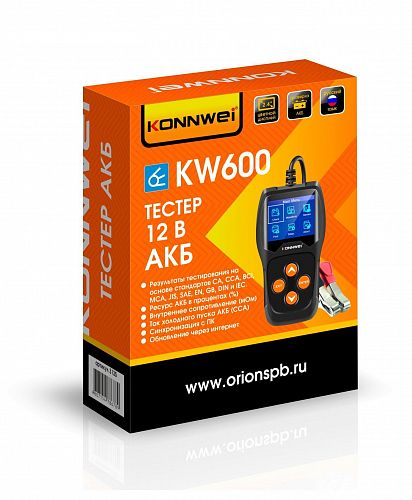 Купить Тестер аккумуляторных батарей Konnwei KW600 (12В, 15-240А/ч) в  Москве